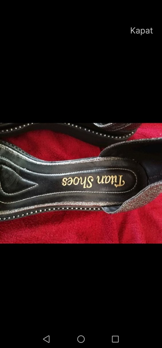 Gri  Dolgu topuklu sandalet.Titan shoes marka - Görsel 3