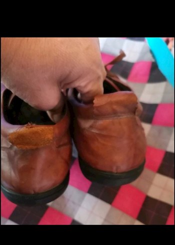 Kahverengi Deri Bağcıklı Erkek Spor Ayakkabı. Gerçek deri - Görsel 4