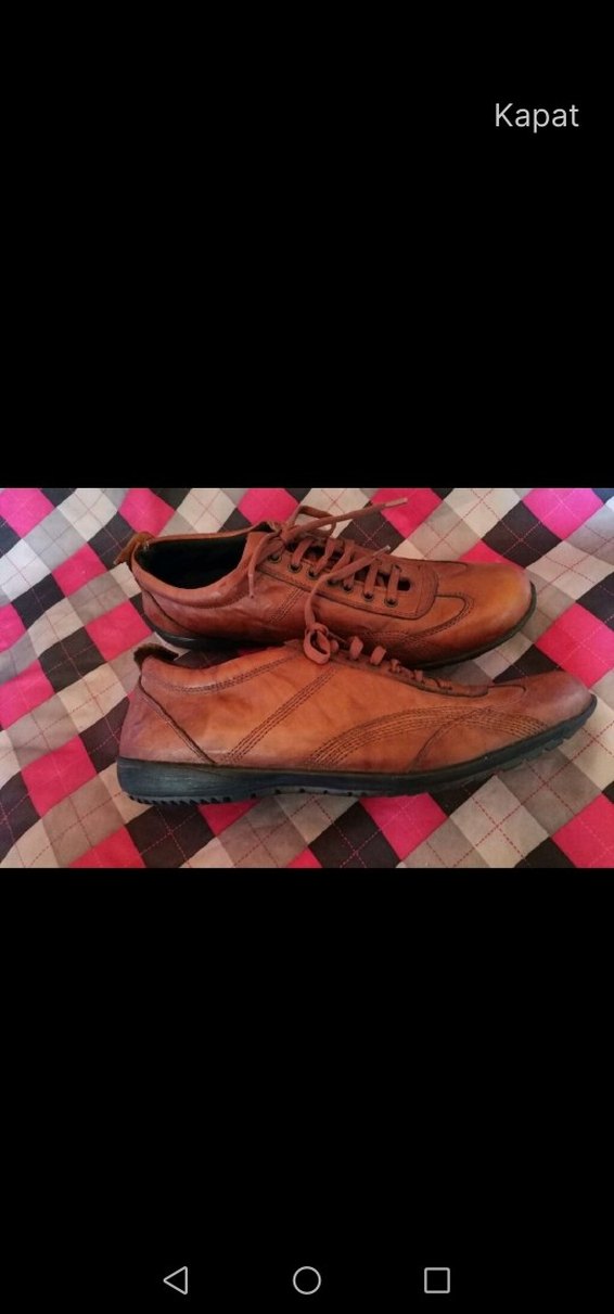 Kahverengi Deri Bağcıklı Erkek Spor Ayakkabı. Gerçek deri - Görsel 2