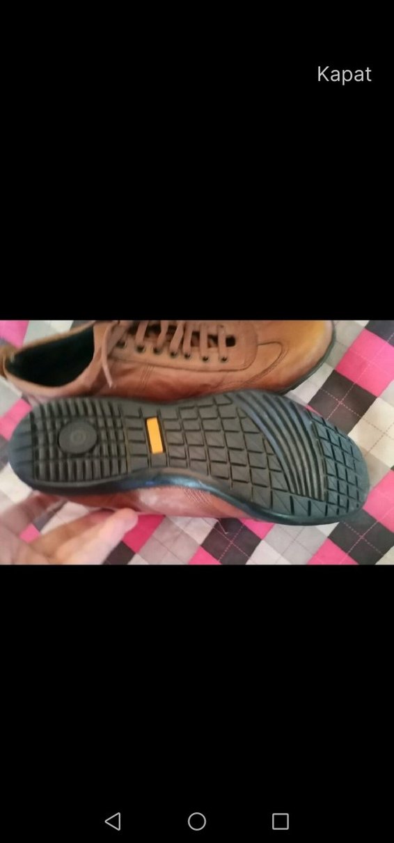 Kahverengi Deri Bağcıklı Erkek Spor Ayakkabı. Gerçek deri - Görsel 3