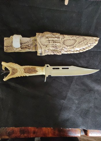 Kemik ve Ahşap oyma çalışılan av bıçağı - Görsel 3