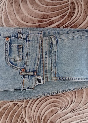 Diğer Düğmeli Gri Kadın Midi Boy Kot Pantolon