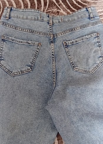 Düğmeli Gri Kadın Midi Boy Kot Pantolon