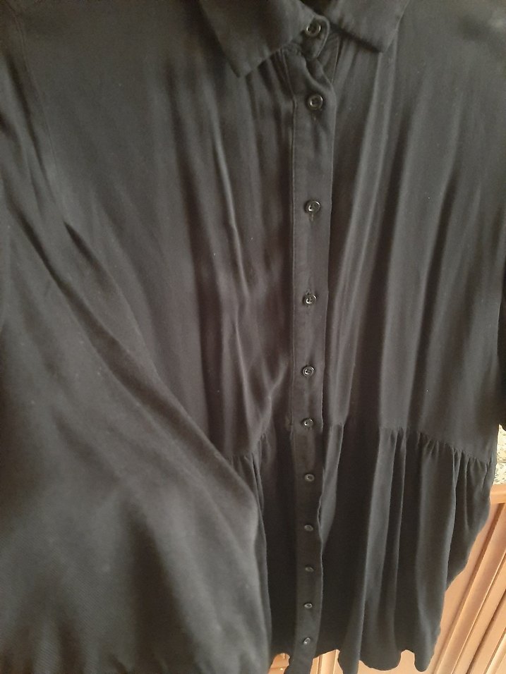 Düğmeli Siyah Midi  Tunik - Görsel 3