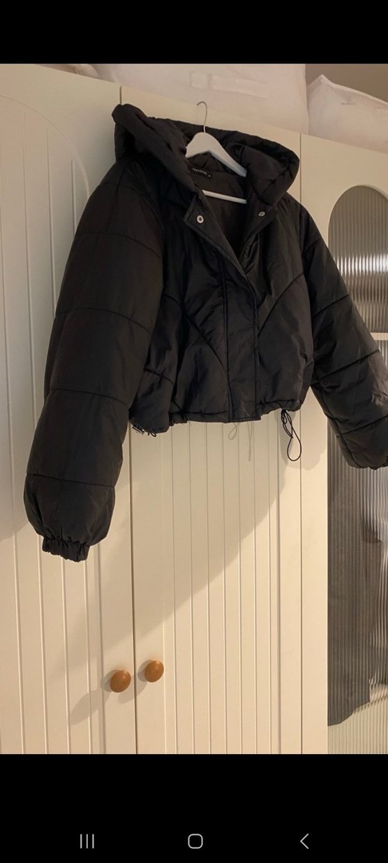 Düğmeli Siyah Mini Kadın Kışlık Mont - Görsel 2