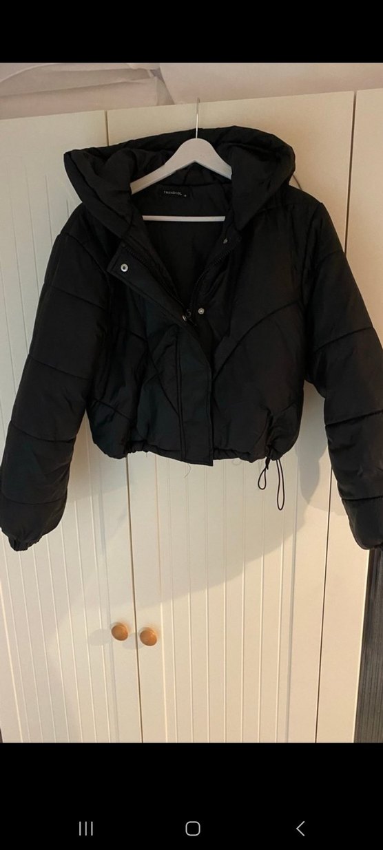 Düğmeli Siyah Mini Kadın Kışlık Mont - Görsel 5