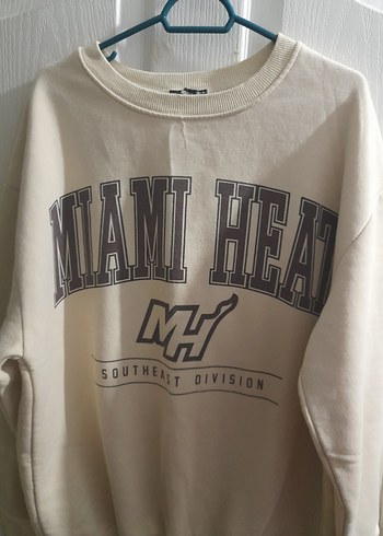 Kadın Beyaz Baskılı Pamuklu Sweatshirt - Görsel 2