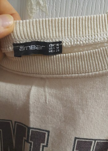 Kadın Beyaz Baskılı Pamuklu Sweatshirt - Görsel 3