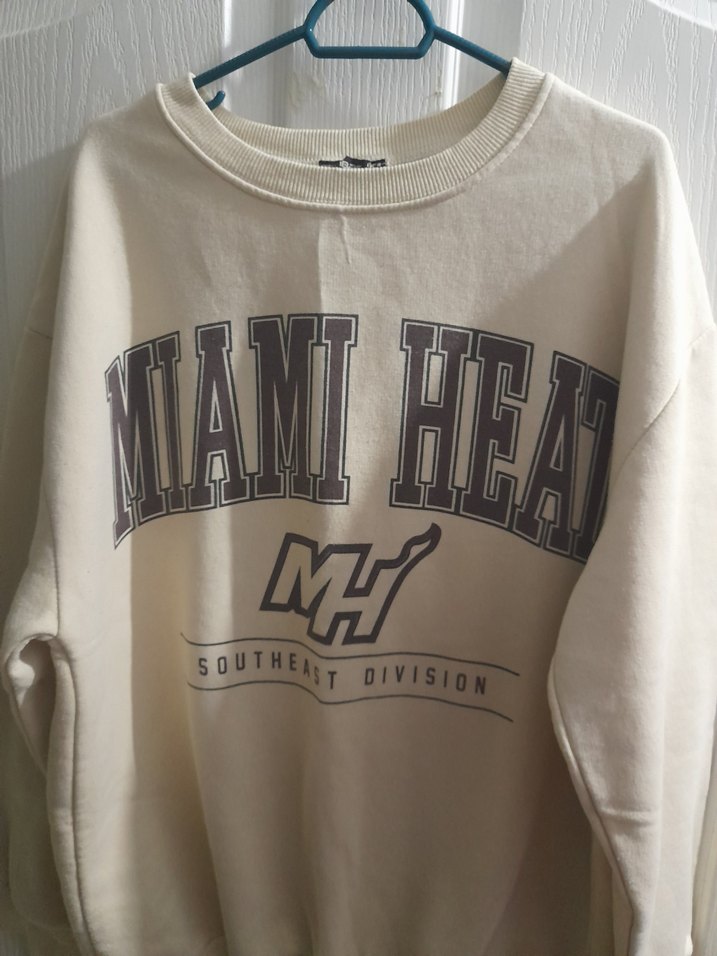 Kadın Beyaz Baskılı Pamuklu Sweatshirt - Görsel 2