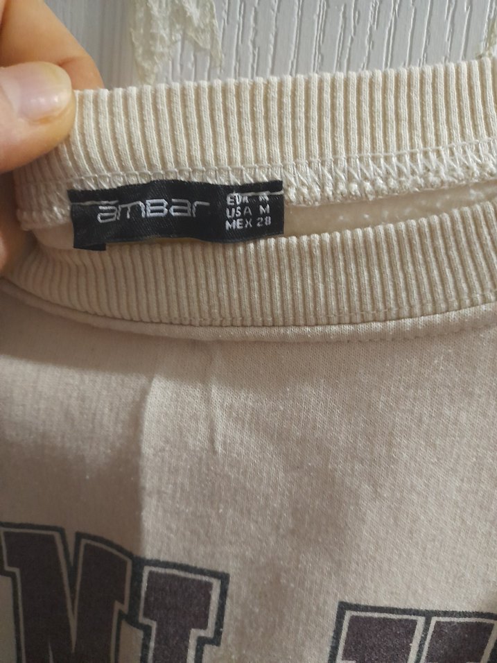 Kadın Beyaz Baskılı Pamuklu Sweatshirt - Görsel 3