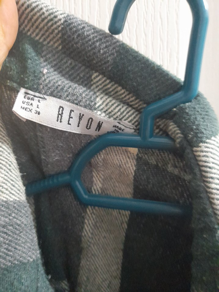 Gri Ekose Uzun Kollu Kadın Gömlek - Görsel 4