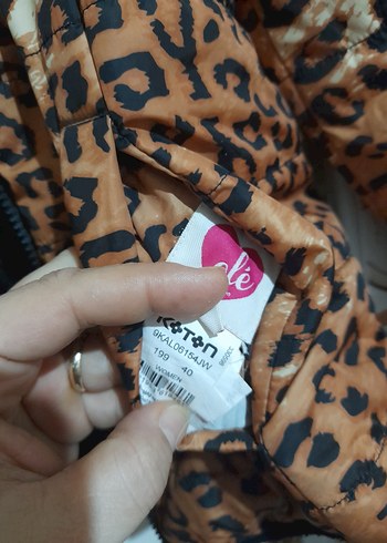 leopar detaylı cift tarafli giyilebilir Kapüşonlu Kadın Ceket - Görsel 8