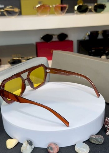 Şeffaf Sarı Minimalist Kadın Güneş Gözlüğü VEHLA - Görsel 2