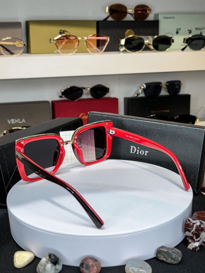 Dior Kadın Klasik Koyu Kırmızı Gözlük - Görsel 2