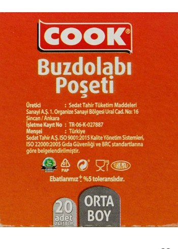 Beden Cook Buz Dolabı Poşeti 4 adet+Pişirme Kağıdı Yeni Paketli