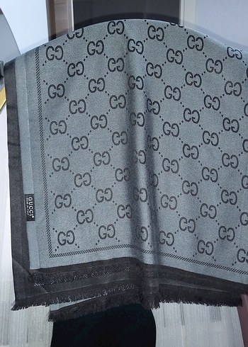Gucci Gri Kadın Drapeli Şal