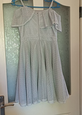 Gri Straplez Triko Midi Elbise - Görsel 2