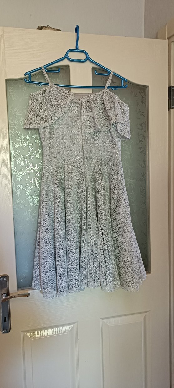 Gri Straplez Triko Midi Elbise - Görsel 2