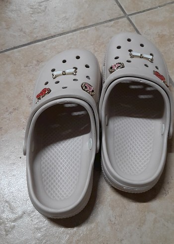 36 Beden beyaz Renk Tokalı Beyaz Kadın Terlik