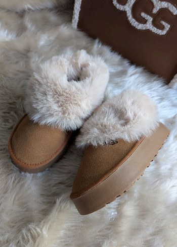 Kahverengi Süet Kürklü Kadın Terlik - Görsel 5