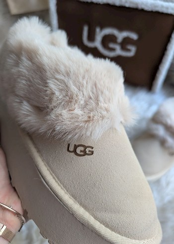 UGG Tüylü Bej Kadın Platform Topuk Bot - Görsel 5