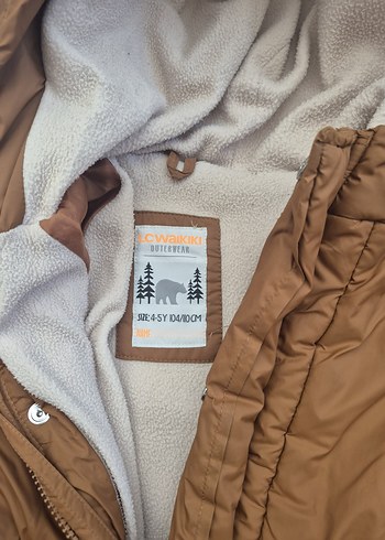 Erkek Çocuk Kapüşonlu Kahverengi Mont - Görsel 4