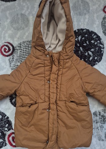 Erkek Çocuk Kapüşonlu Kahverengi Mont - Görsel 2