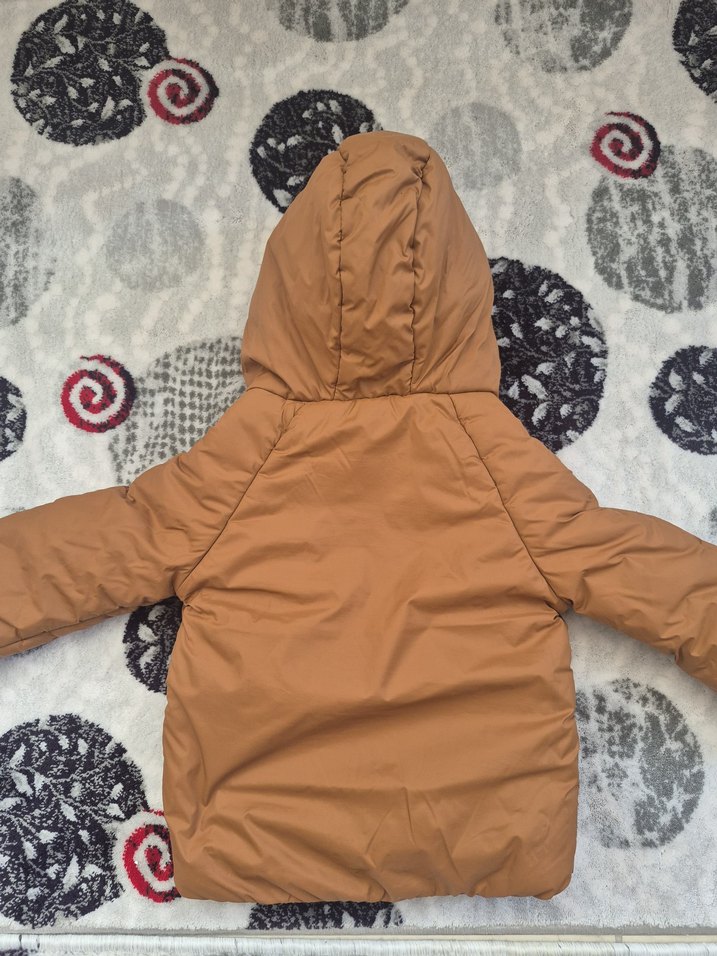 Erkek Çocuk Kapüşonlu Kahverengi Mont - Görsel 3