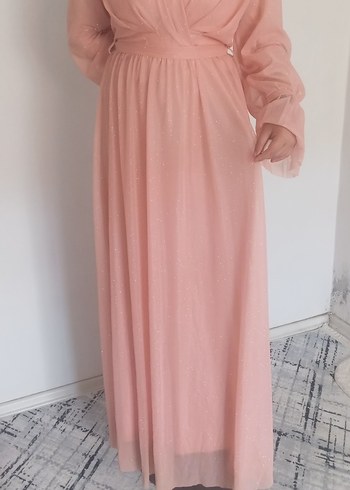 Trendyol & Milla Pembe Uzun Kollu Bohem Uzun Elbise