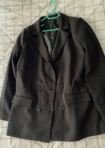 l Beden siyah Renk Siyah Düğmeli Kadın Blazer Ceket