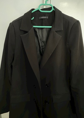 l Beden Siyah Düğmeli Kadın Blazer Ceket