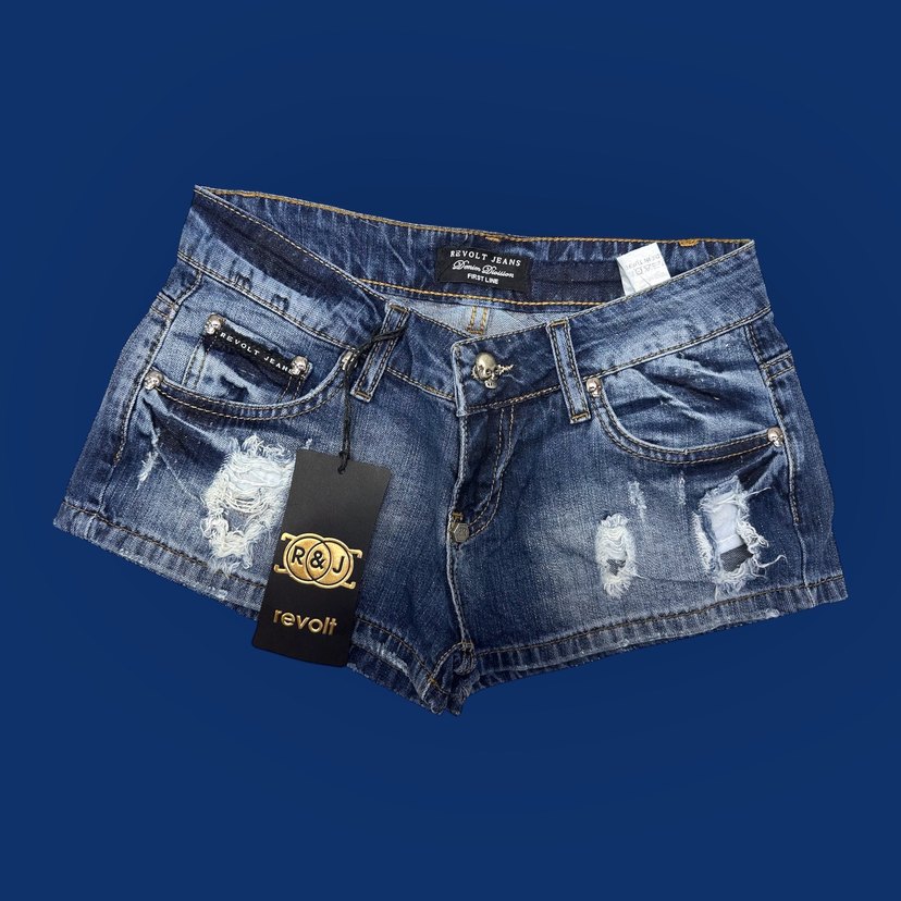 Renkli Baskılı Kadın Kot Şort - Görsel 3