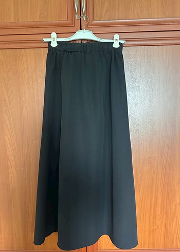 Drapeli Siyah Uzun Kadın Etek - Görsel 3