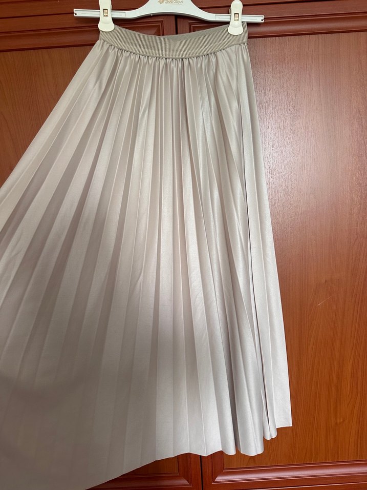 Bej Pilili Uzun Etek - Görsel 2