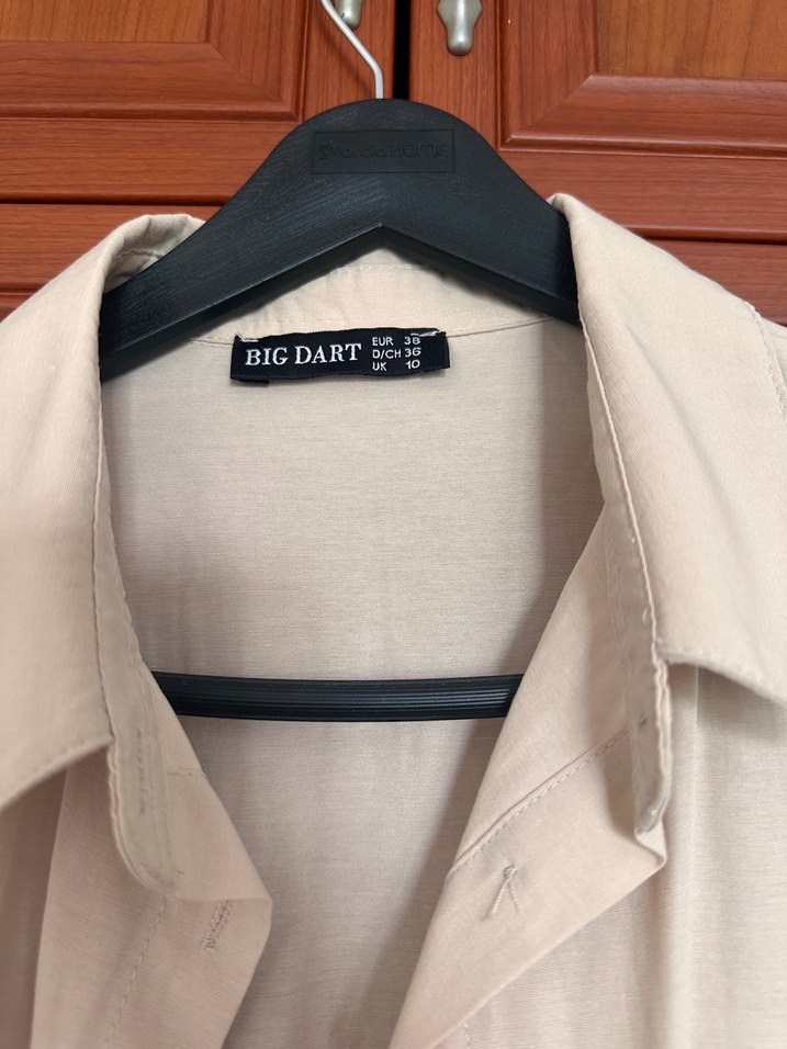 Bej Kadın Keten Gömlek - Görsel 2