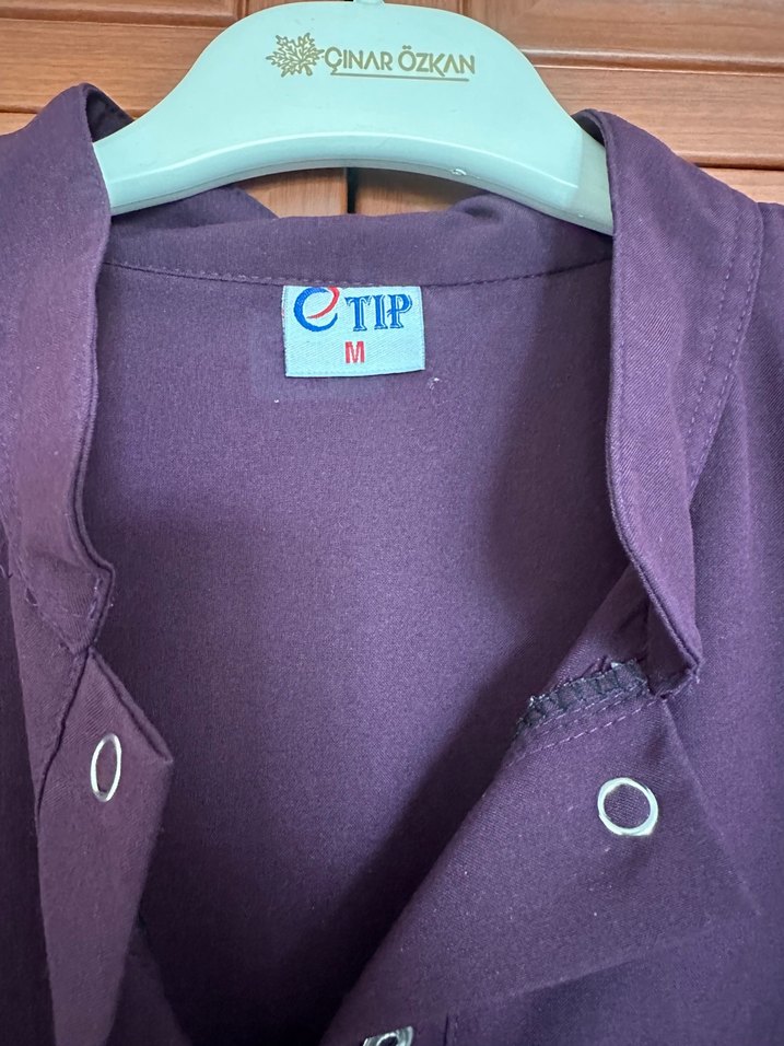 Diger Bordo Düğmeli Midi Hamile Ceketi - Görsel 2