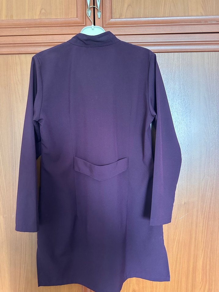 Diger Bordo Düğmeli Midi Hamile Ceketi - Görsel 4