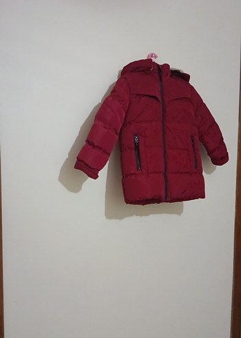 Bordo Erkek Çocuk Kürklü Mont - Görsel 3