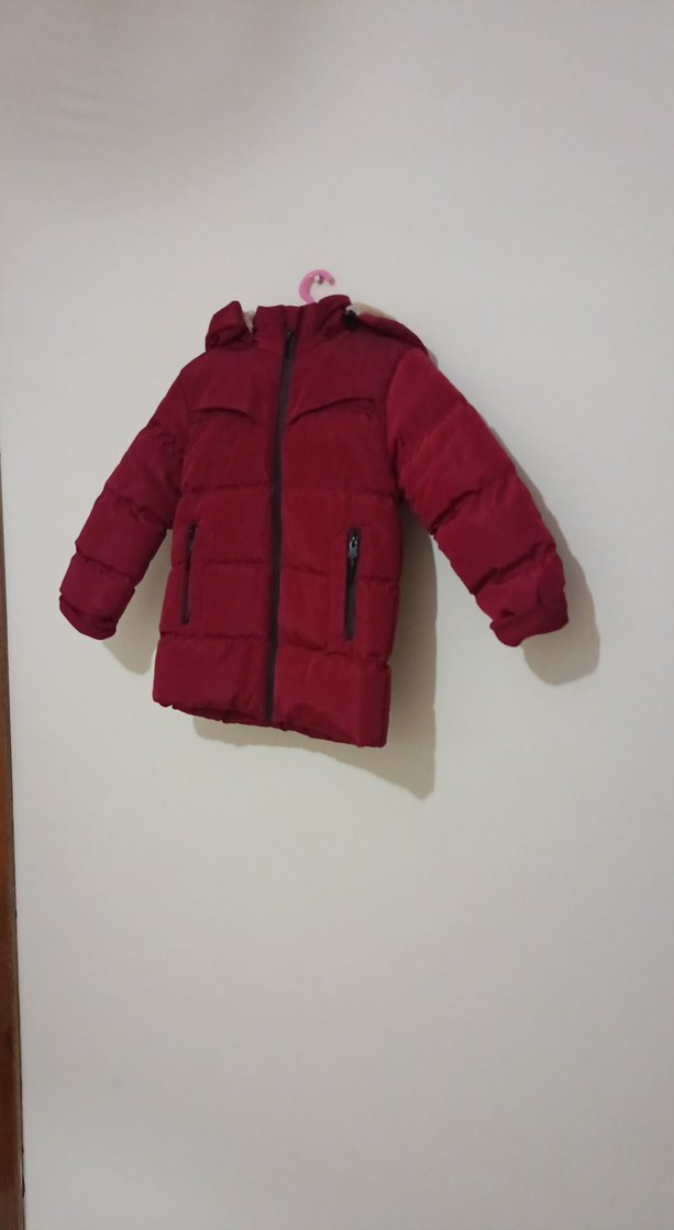 Bordo Erkek Çocuk Kürklü Mont - Görsel 4