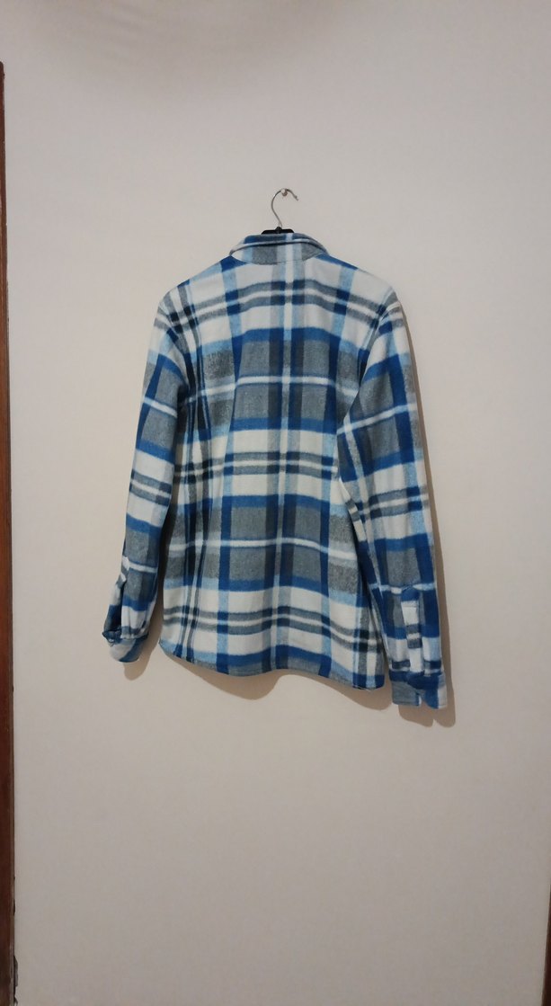 Mavi Gri Kareli Düğmeli Erkek Gömlek - Görsel 5