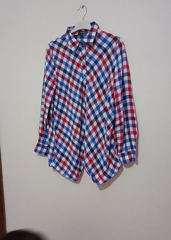 Renkli Ekose Desenli Uzun Kollu Kadın Gömlek - Görsel 2