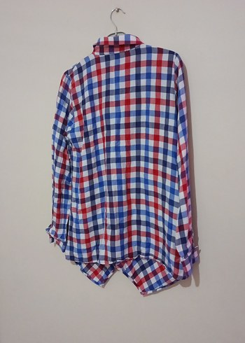 Renkli Ekose Desenli Uzun Kollu Kadın Gömlek - Görsel 5