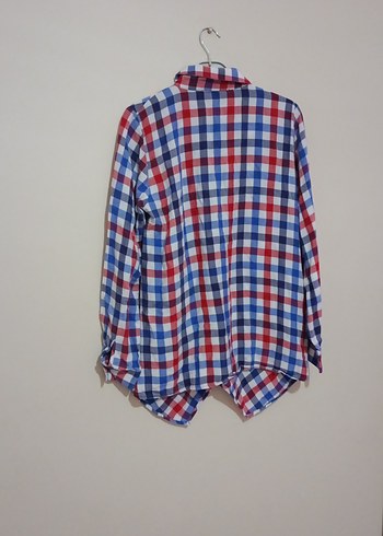 Renkli Ekose Desenli Uzun Kollu Kadın Gömlek - Görsel 6