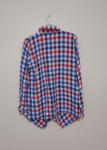 Renkli Ekose Desenli Uzun Kollu Kadın Gömlek - Görsel 4