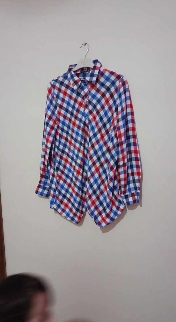 Renkli Ekose Desenli Uzun Kollu Kadın Gömlek - Görsel 2