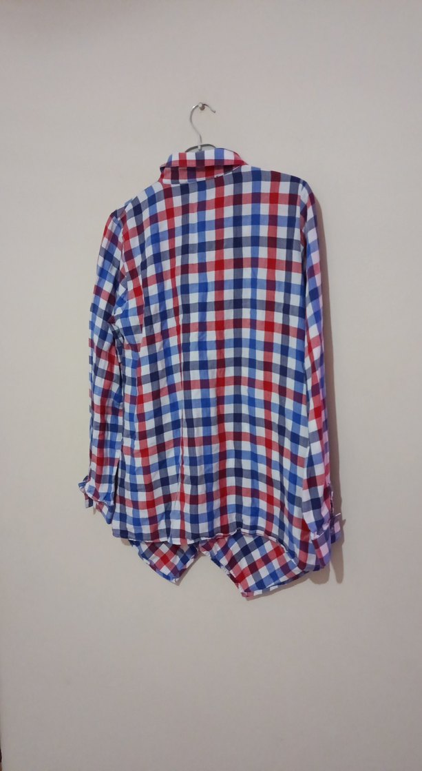 Renkli Ekose Desenli Uzun Kollu Kadın Gömlek - Görsel 5