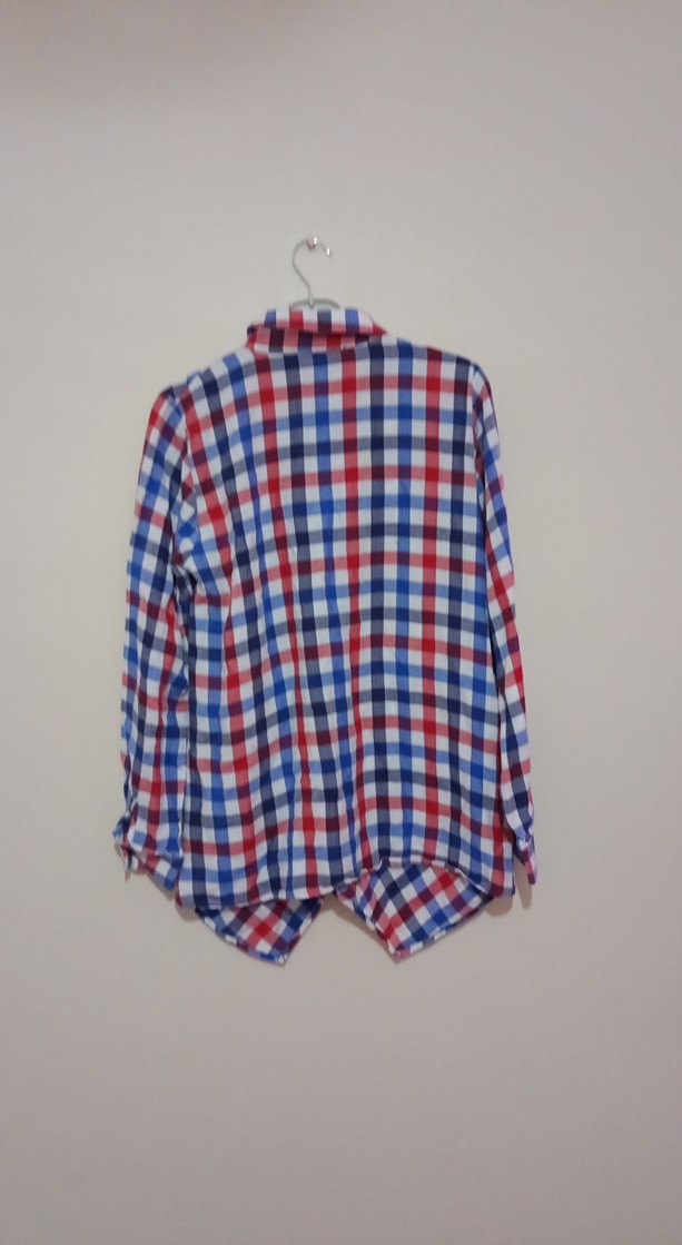 Renkli Ekose Desenli Uzun Kollu Kadın Gömlek - Görsel 4