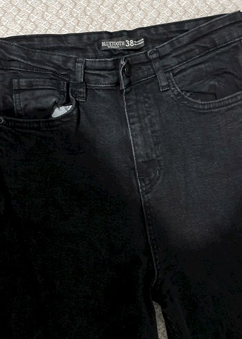 38 Beden Siyah Bol Kesim Midi Denim Kadın Jean