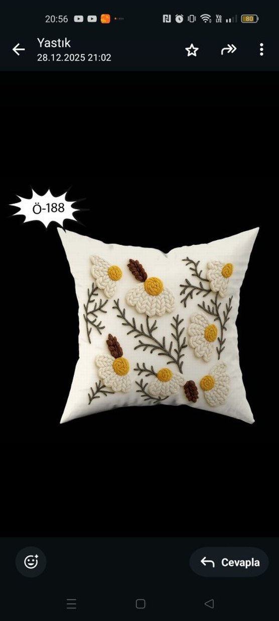 Bohem İşlemeli Beyaz Dekoratif Yastık - Görsel 2