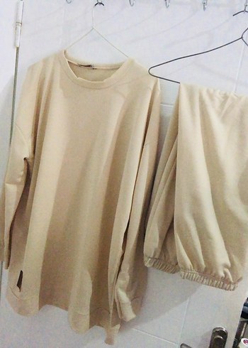 42 Beden Bej Kadın Pamuklu Sweatshirt